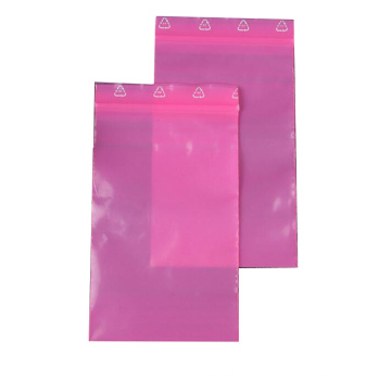 ESD Pink PE Zipper Bags for Packing Electronics
